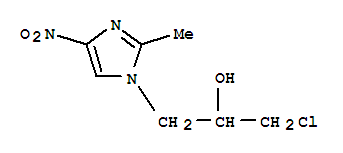 Structure of 1-chloro-3-(2-methyl-4-nitro-1H-imidazol-1-yl)propan-2-ol