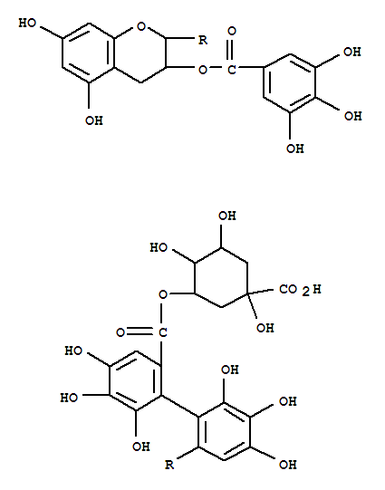 Structure of [1,1'-Biphenyl]-2-carboxylicacid,6'-[3,4-dihydro-5,7-dihydroxy-3-[(3,4,5-trihydroxybenzoyl)oxy]-2H-1-benzopyran-2-yl]-2',3',4,4',5,6-hexahydroxy-,5-carboxy-2,3,5-trihydroxycyclohexyl ester, stereoisomer