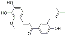 Structure of 2-Propen-1-one,3-(3,4-dihydroxy-2-methoxyphenyl)-1-[4-hydroxy-3-(3-methyl-2-buten-1-yl)phenyl]-,(2E)-