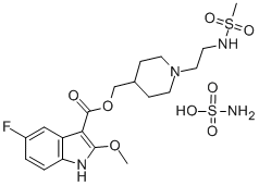 Structure of 5-FLUORO-2-METHOXY-[1-[2-[(METHYLSULFONYL)AMINO]ETHYL]-4-PIPERIDINYL]-1H-INDOLE-3-METHYLCARBOXYLATE SULFAMATE