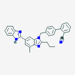 Structure of 2-[4-[[6-(1H-benzimidazol-2-yl)-4-methyl-2-propylbenzimidazol-1-yl]methyl]phenyl]benzonitrile