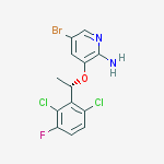 (S)-5-broMo-3-(1-(2,6-dichloro-3-fluorophenyl)ethoxy)pyridin-2-aMine结构式