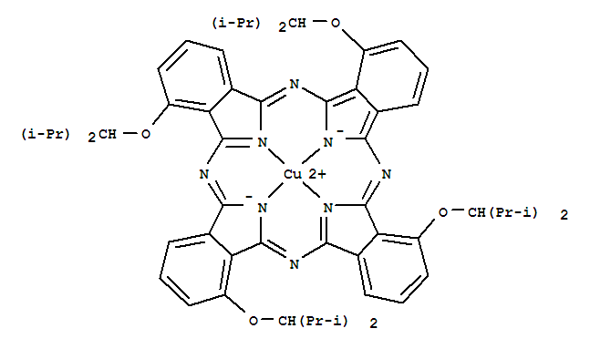 Structure of Copper,[1,8,15,22-tetrakis[2-methyl-1-(1-methylethyl)propoxy]-29H,31H-phthalocyaninato(2-)-N29,N30,N31,N32]-,(SP-4-1)-