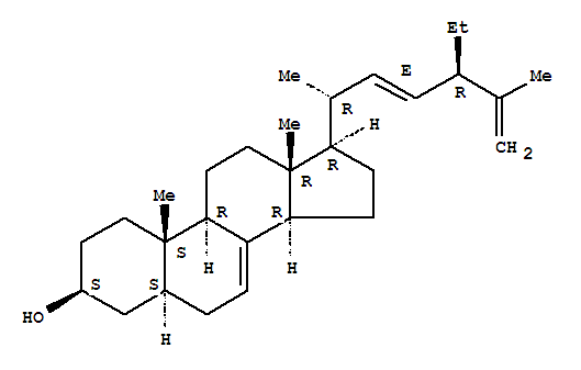 (3beta,5alpha,22E,24R)-stigmasta-7,22,25-trien-3-ol结构式