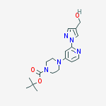 Structure of tert-butyl 4-(2-(4-(hydroxymethyl)-1H-pyrazol-1-yl)pyridin-4-yl)piperazine-1-carboxylate