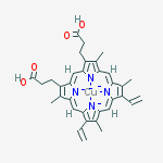 Structure of 3-[(1z,4z,10z,14z)-18-(2-carboxyethyl)-7,12-bis(ethenyl)-3,8,13,17-tetramethylporphyrin-21,22,23,24-tetraid-2-yl]propanoic Acid;copper