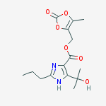 Structure of (5-methyl-2-oxo-1,3-dioxol-4-yl)methyl 5-(2-hydroxypropan-2-yl)-2-propyl-1H-imidazole-4-carboxylate