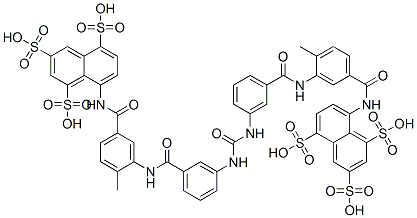 Structure of 8,8-[carbonylbis[imino-3,1-phenylenecarbonylimino(4-methyl-3,1-phenylene)carbonylimino]]bisnaphthalene-1,3,5-trisulphonic acid