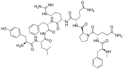 Structure of tyrosyl-leucyl-N-methylphenylalanyl-glutaminyl-prolyl-glutaminyl-arginyl-phenylalaninamide