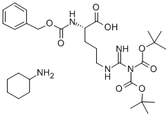 Structure of N-ALPHA-CARBOBENZOXY-N-OMEGA 2-DI-T-BUTOXYCARBONYL-L-ARGININE CYCLOHEXYLAMMONIUM SALT