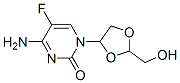 Structure of 5-fluoro-1-(2-(hydroxymethyl)-1,3-dioxolan-4-yl)cytosine