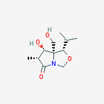 Structure of (3R,4S,5R,6S)-1-AZA-4-HYDROXY-5-HYDROXYMETHYL-6-ISOPROPYL-3-METHYL-7-OXABICYCL[3.3.0]OCTAN-2-ONE