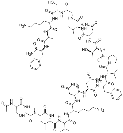 Structure of ACETYL-ALPHA-CALCITONIN GENE-RELATED PEPTIDE (19-37) (HUMAN)