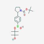 4-(1-Boc-pyrrolidin-2-yl)benzeneboronic acid pinacol ester结构式