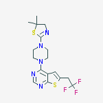 Structure of 4-(4-(5,5-diMethyl-4,5-dihydrothiazol-2-yl)piperazin-1-yl)-6-(2,2,2-trifluoroethyl)thieno[2,3-d]pyriMidine