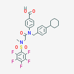 Benzoic acid, 4-​[[(4-​cyclohexylphenyl)​methyl]​[2-​[methyl[(2,​3,​4,​5,​6-​pentafluorophenyl)​sulfonyl]​amino]​acetyl]​amino]​-结构式