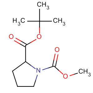 Structure of 1,2-Pyrrolidinedicarboxylic acid, 1-(1,1-dimethylethyl) 2-methyl ester