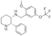 Structure of (2S,3S)-1-[[2-methoxy-5-(trifluoromethoxy)phenyl]methyl]-2-phenyl-piperidin-3-amine