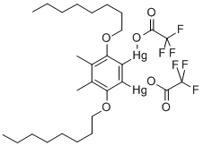 Structure of 4,5-DIMETHYL-3,6-DIOCTYLOXY-1,2-PHENYLENE-BIS(MERCURY TRIFLUOROACETATE)
