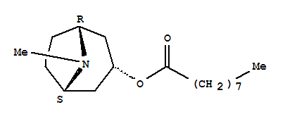 Structure of 8-methyl-8-azabicyclo[3.2.1]oct-3-yl nonanoate