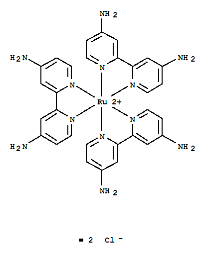 Ruthenium(2+),tris([2,2'-bipyridine]-4,4'-diamine-N1,N1')-, dichloride, (OC-6-11)- (9CI)结构式