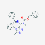 Structure of Carbamic acid, (1-methyl-6-phenyl-4H-[1,2,4]triazolo[4,3-a][1,4]benzodiazepin-4-yl)-, phenylmethyl ester (9CI)