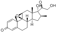 16β-METHYL EPOXIDE(DB-11), 17α,21-DIHYDROXY-9β,11β,EPOXY-16β-METHYLPREGN-1,4-DIENE-3,20-DIONE结构式
