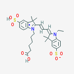 Structure of 3H-Indolium, 2-[3-[1-(5-carboxypentyl)-1,3-dihydro-3,3-dimethyl-5-sulfo-2H-indol-2-ylidene]-1-propenyl]-1-ethyl-3,3-dimethyl-5-sulfo-, inner salt