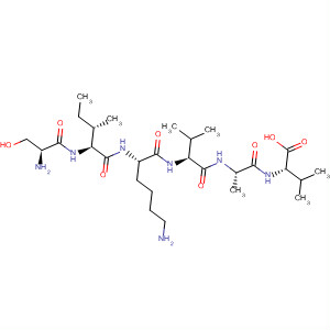 L-丝氨酰-L-异亮氨酰-L-赖氨酰-L-缬氨酰-L-丙氨酰-L-缬氨酸结构式