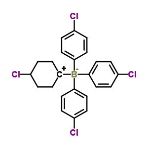 Structure of (4-chlorocyclohex-1-yliumyl)[tris(4-chlorophenyl)]borate(1-)