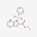 Structure of 1H-Pyrrolo[2,3-b]pyridine-2-carboxylic acid, 1-(phenylsulfonyl)-, ethyl ester