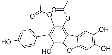 4,7,8-trihydroxy-3-(4-hydroxyphenyl)dibenzo[b,d]furan-1,2-diyl diacetate结构式