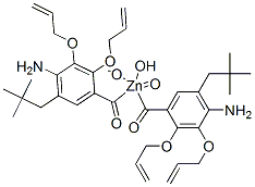 双(4-氨基苯甲酸-O)双[2,2-双[(2-丙烯基氧基)甲基]-1-丁醇-O1]锆盐结构式