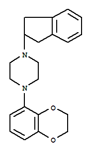 Structure of 4-(benzodioxan-5-yl)-1-(indan-2-yl)piperazine