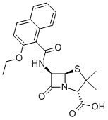 Structure of (2S,5R,6R)-6-(2-Ethoxy-1-naphthoylamino)-3,3-dimethyl-7-oxo-4-thia-1-azabicyclo[3.2.0]heptane-2-carboxylic acid