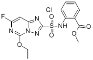 3-氯-2-[(5-乙氧基-7-氟-[1,2,4]三唑并[5,1-C]嘧啶-2-基)磺酰氨基]苯甲酸甲酯结构式