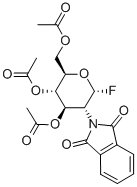 3,4,6-三-O-乙酰基-2-脱氧-2-邻苯二甲酰亚氨基-Α-D-吡喃葡萄糖基氟化物结构式