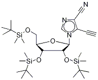 Structure of 5-Ethynyl-1-(2’,3’,5’-tri-O-tert-butyldimethylsilyl--D-ribofuranosyl)-imidazo-4-carbonitrile