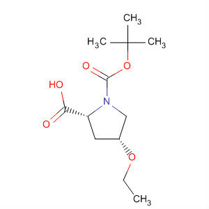 Structure of 1,2-Pyrrolidinedicarboxylic acid, 4-ethoxy-, 1-(1,1-dimethylethyl) ester,(2R,4R)-
