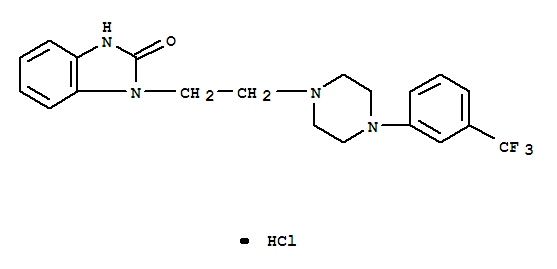Structure of 2H-Benzimidazol-2-one,1,3-dihydro-1-[2-[4-[3-(trifluoromethyl)phenyl]-1-piperazinyl]ethyl]-,monohydrochloride