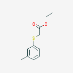 Structure of M-TOLYLSULFANYL-ACETIC ACID ETHYL ESTER, 99%