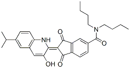 Structure of N,N-di-n-butyl-2-(1,2-dihydro-3-hydroxy-6-isopropyl-2-quinolylidene)-1,3-dioxoindan-5-carboxamide