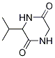 Structure of 2,5-piperazinedione, 3-(1-methylethyl)-