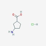 Structure of Cyclopentanecarboxylic acid, 3-amino-, hydrochloride , (1R,3S)-