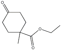 Structure of Cyclohexanecarboxylic acid, 1-methyl-4-oxo-, ethyl ester