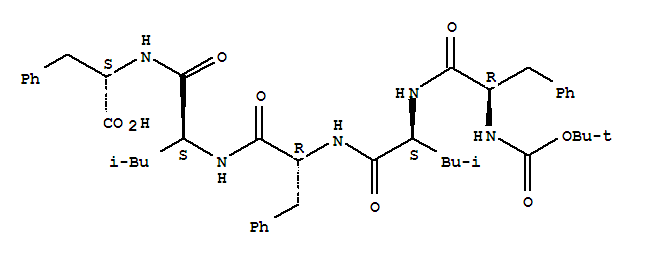tert-butyloxycarbonyl-phenylalanyl-leucyl-phenylalanyl-leucyl-phenylalanyl-OH结构式