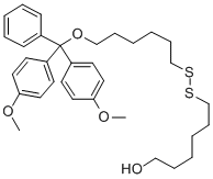 Structure of [O6-(DIMETHOXYTRITYL)HEXYL][6-HYDROXYHEXYL]DISULFIDE