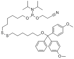 Structure of O-(DIMETHOXYTRITYLOXY-HEXYL-DITHIOHEXYL)-O-(2-CYANOETHYL)-N,N-DIISOPROPYL-PHOSPHORAMIDITE