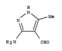 Structure of 1H-Pyrazole-4-carboxaldehyde,3-amino-5-methyl-
