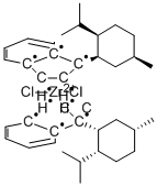 (+) - 二[1- {(1R,2R,5R)-2-异丙基-5-甲基环己基}茚基]二氯化锆(IV)结构式